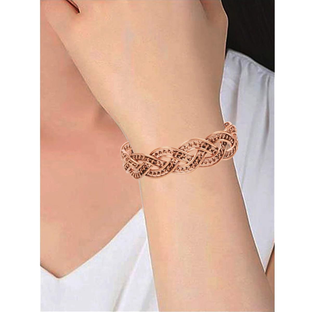 Touchstone copper bracelets | gift for men women |adjustable 100% pure solid real magnetic jewelry | handmade bracelet set combo | rope braided tibetan bangles. Set of 4 different designs