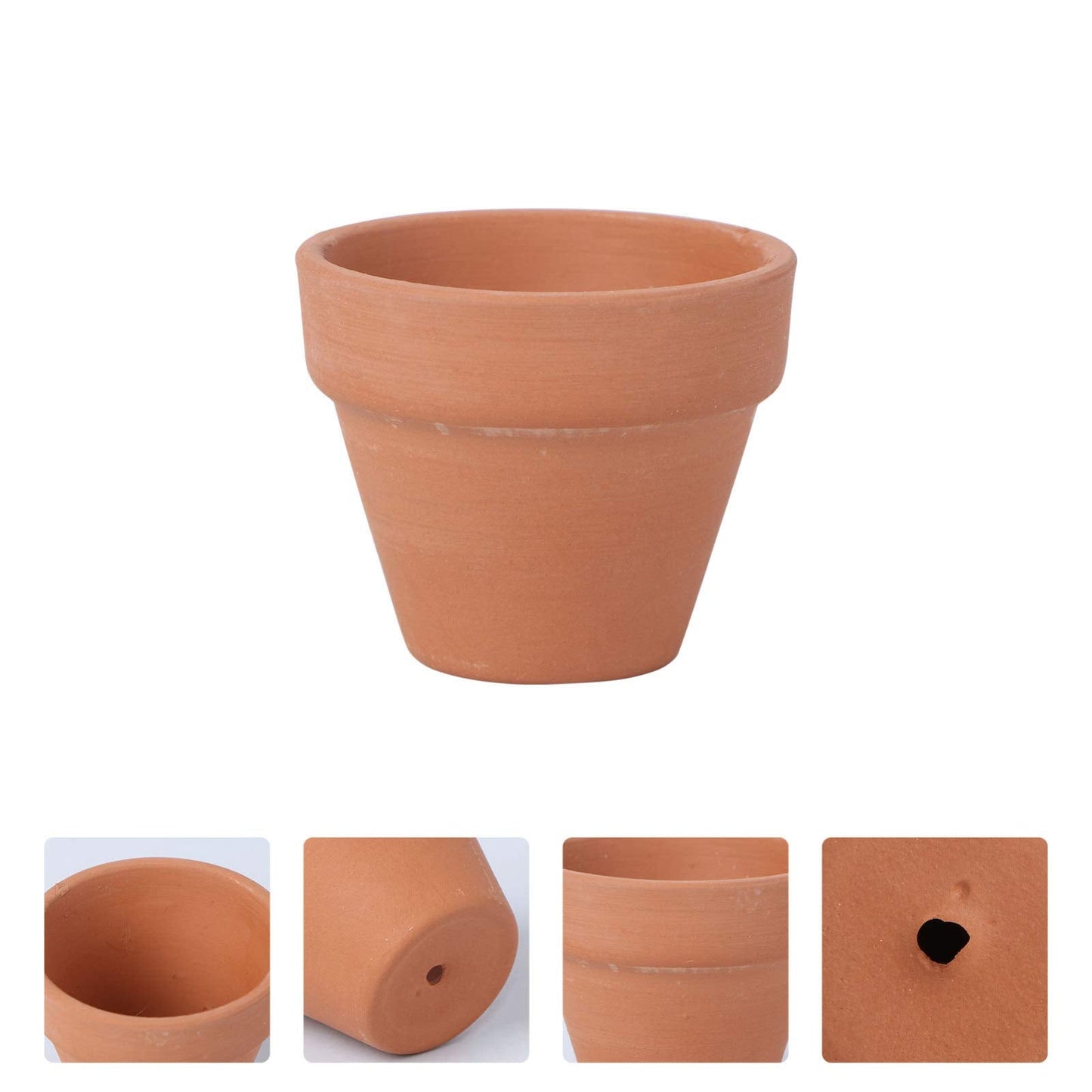 OUNONA 10Pcs Terracotta Pot Clay Ceramic Pottery Planter Cactus Flower Pots Succulent Nursery Small Pots (1.8 x 1.6 Inch)