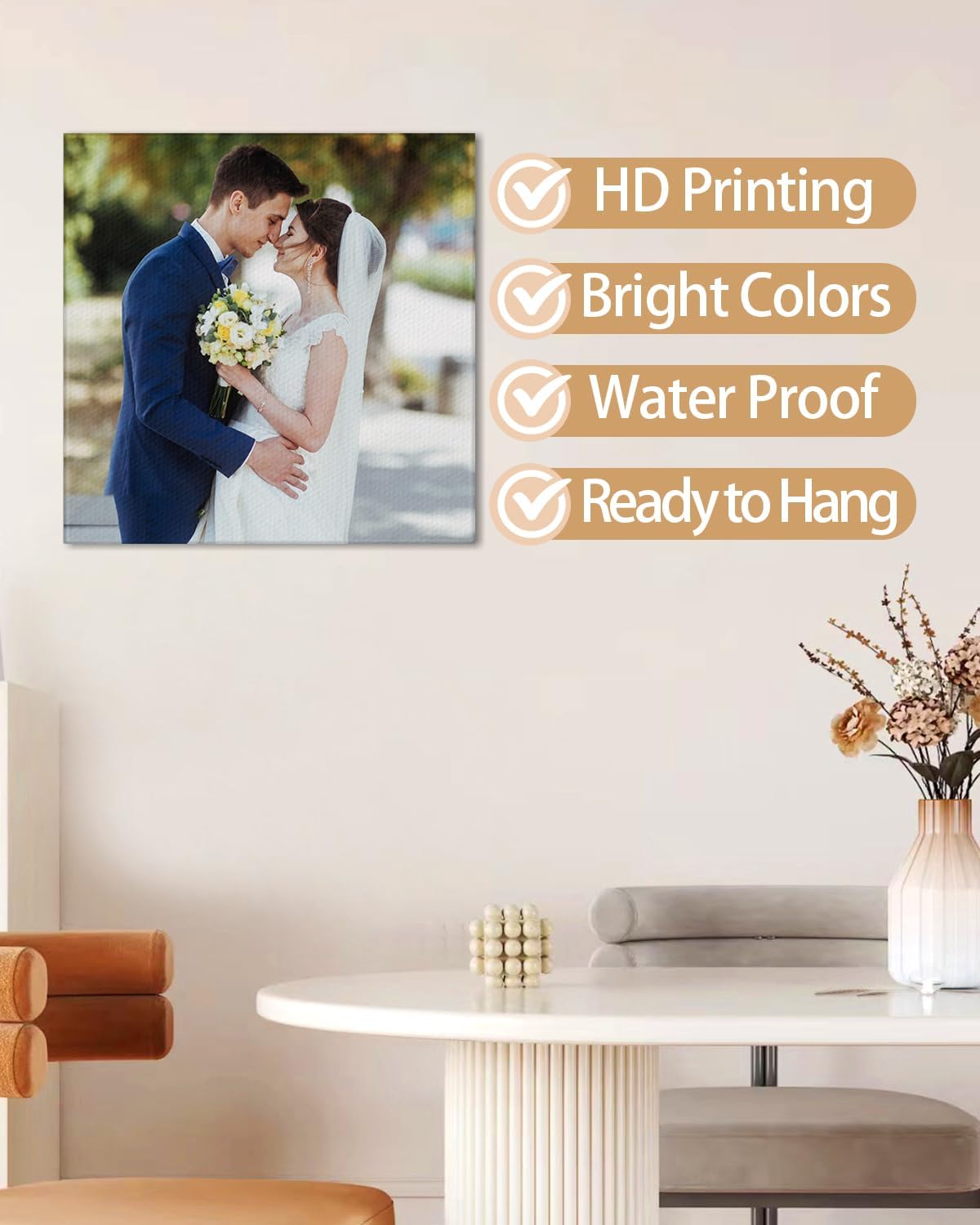 AbcCustomize Custom Canvas Prints,Transform Your Memories into Beautiful Art with Personalized Photo on Canvas,Personalized Canvas Wall Art for Home Decor, Gifts, and Keepsakes