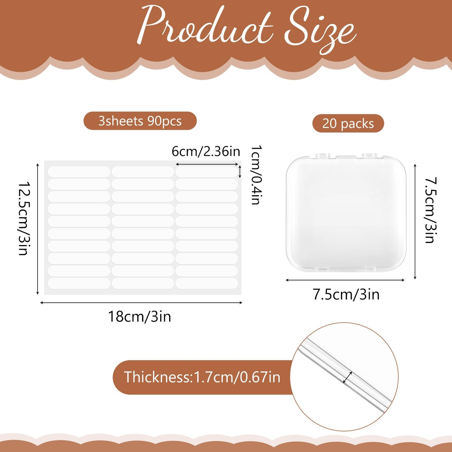 Yuanan 20pcs Press on Nail Storage Box with 90 Pcs Adhesive Double Sided Tape Nail Packaging for Press Ons Presses on Nails Container for Fake Nailes Storage Case Nails Display Art Business