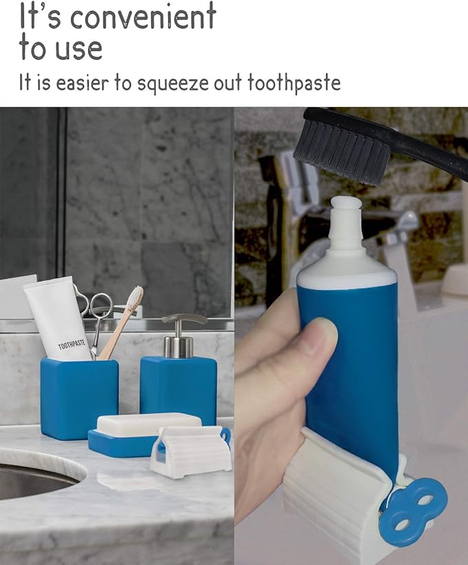 Toothpaste Squeezer, 6 Pcs Toothpaste Tube Squeezers, Multi-Purpose Toothpaste Dispenser, Rolling Toothpaste Holder Stand by MoHern