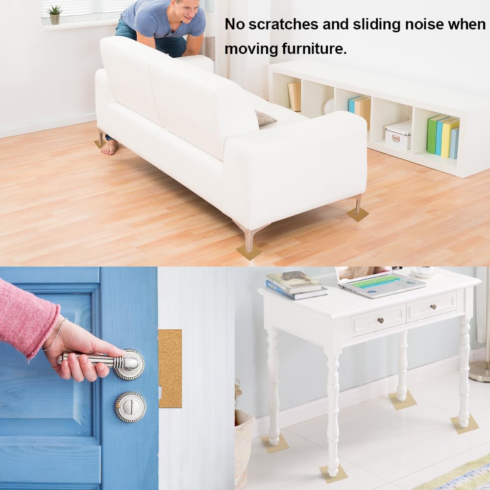 Blisstime 100 Pieces Self-Adhesive Cork Sheets 4"x 4" for DIY Coasters, Square Cork Tiles with Strong Self Adhesive Backing