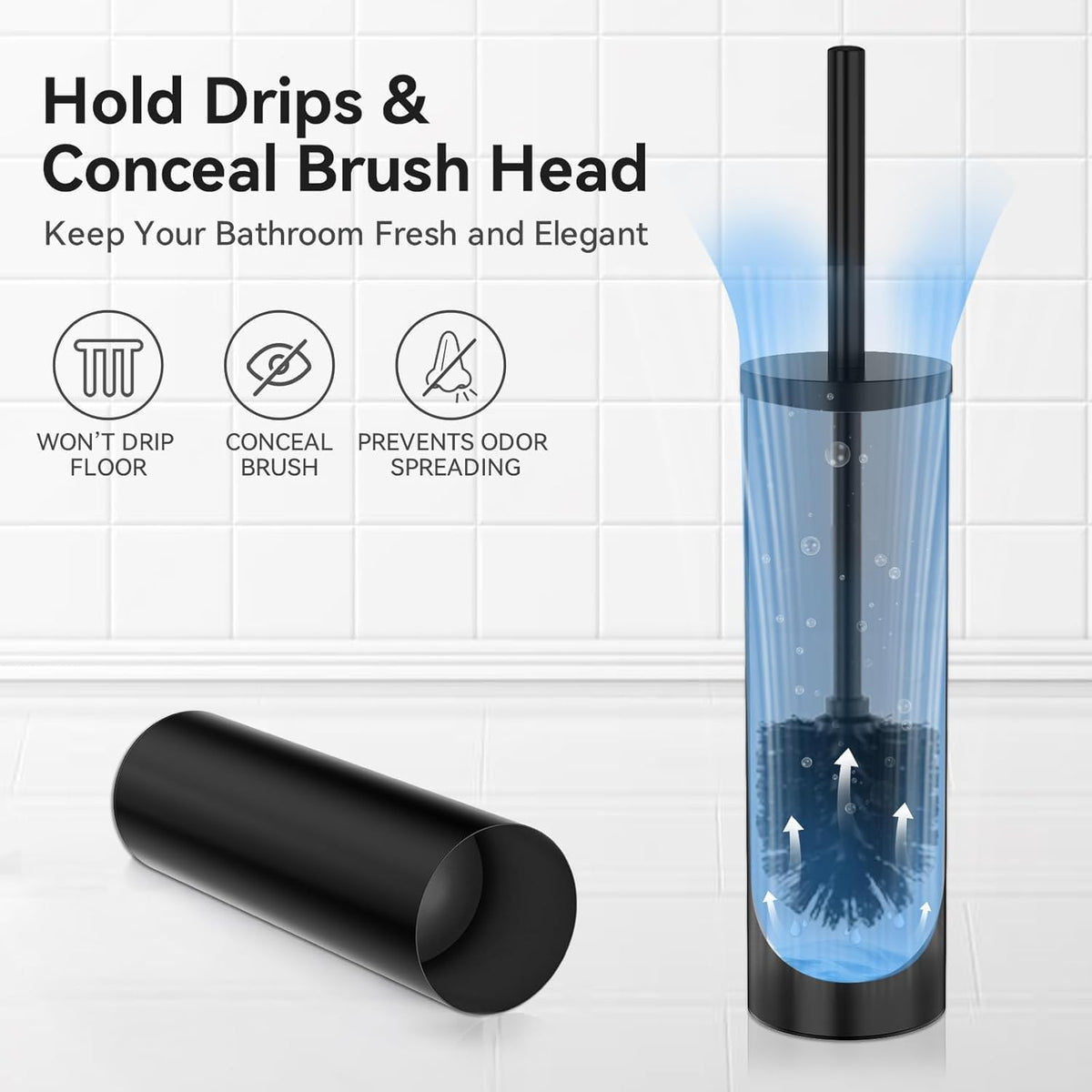 Toilet Bowl Brush and Holder for Bathroom