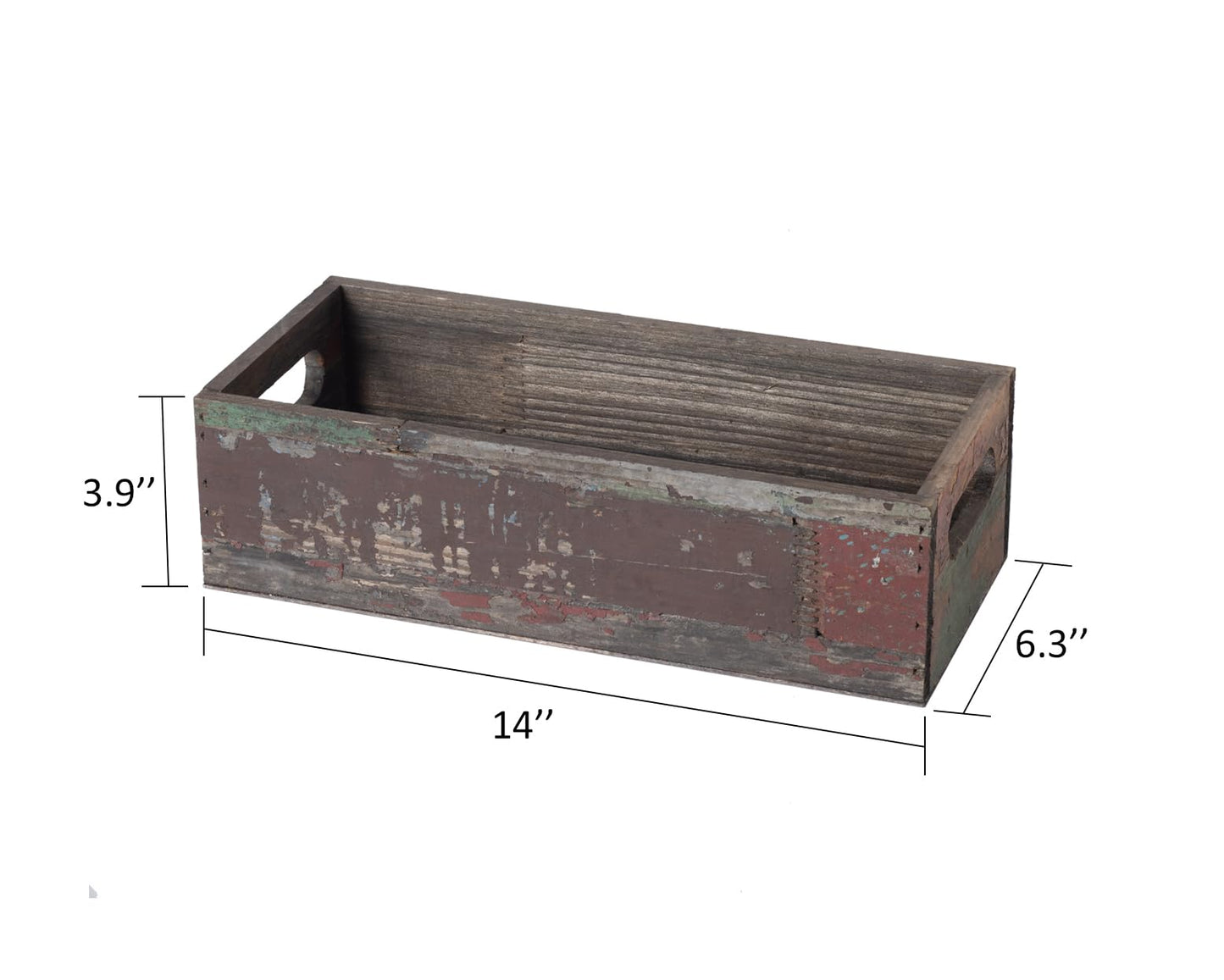 TIMRIS Farmhouse Distressed Wooden Storage Box, Rustic Bathroom Decor Box, Decorative Toilet Tank Basket Nice Butt, Solid Reclaimed Wood Organizer Box with Handles (Random)