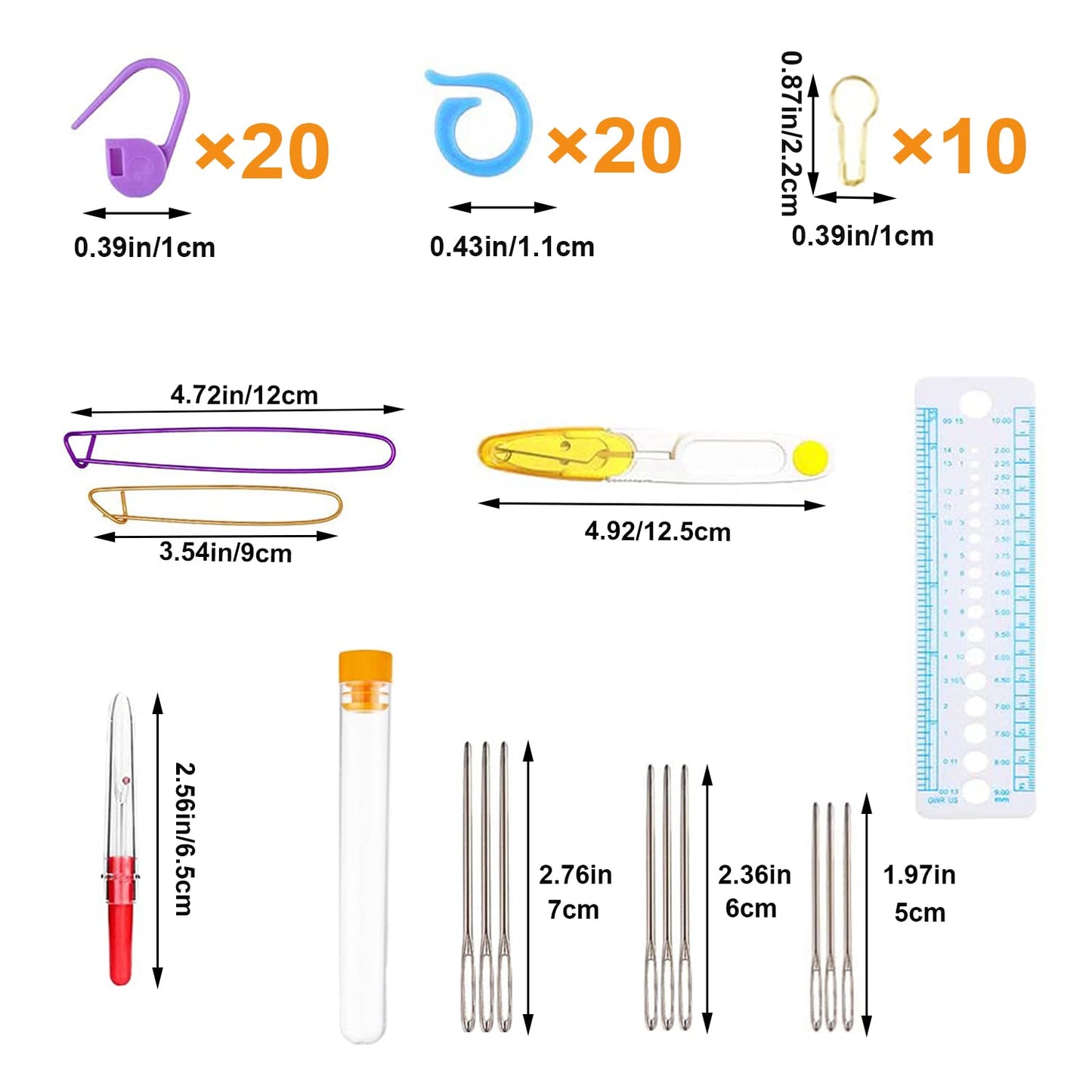 Mdoker 100pcs Crochet Hooks Set in Case Ergonomic Soft Grip Handles Weave Yarn Knitting Needles Kit and Crochet Needle Accessories Crochet Kit Complete Set for Beginners and Experienced Lover