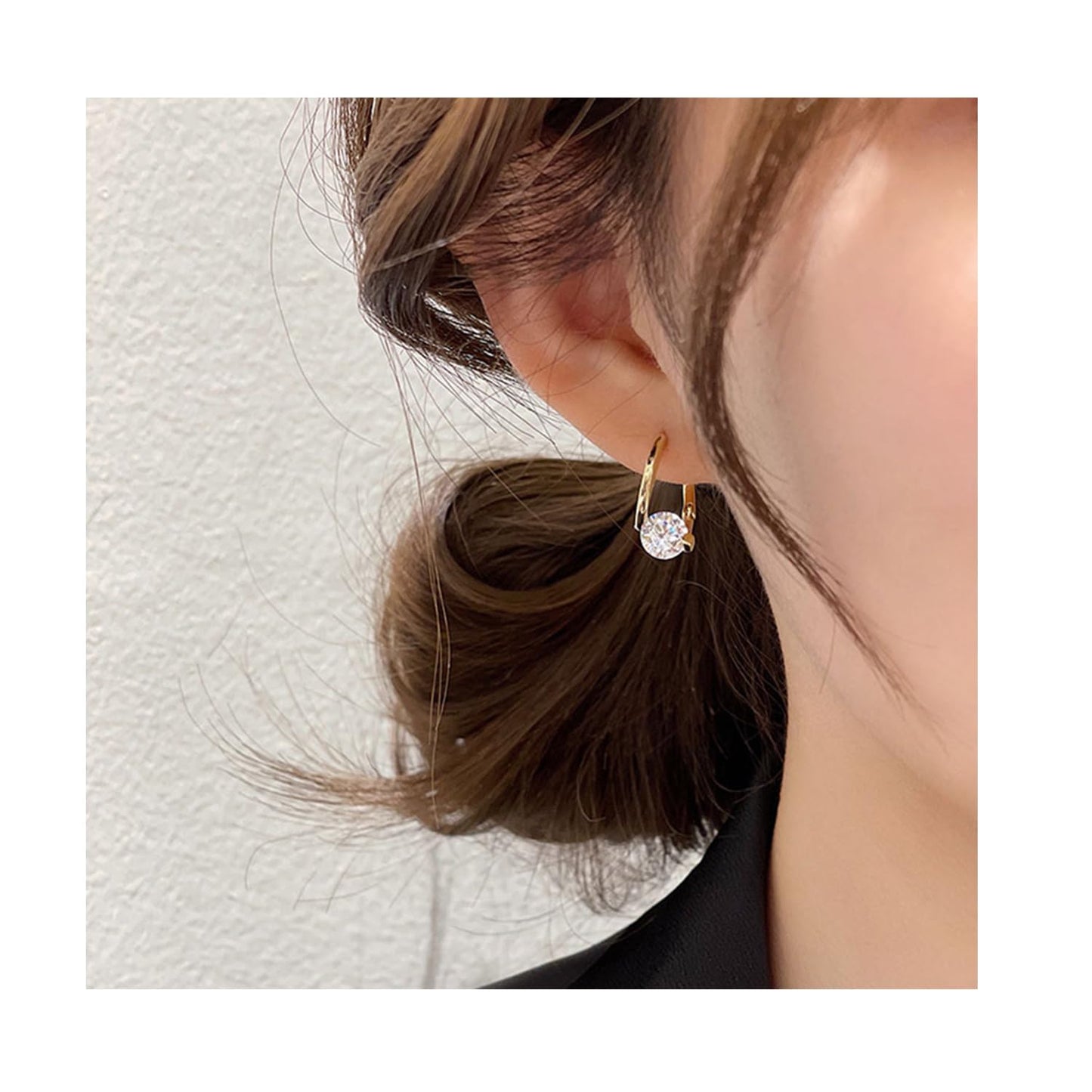 Halolux Lymphvity Germanium Earrings - Dainty CZ Zircon Acupressure Earrings for Lymphatic Drainage Gifts (Gold)