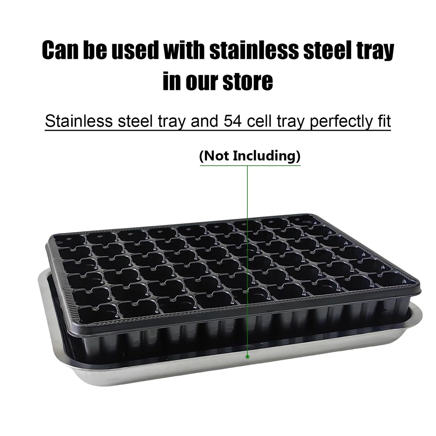 RooTrimmer 54 Cell Seed Starter Trays, 2.8" Deep Plug Tray Seedling for TD377 Nursery Tray, Super Thick Reusable Trays for Easy Transplantation (11.14inch ×14.6 inch, 5-Pack)