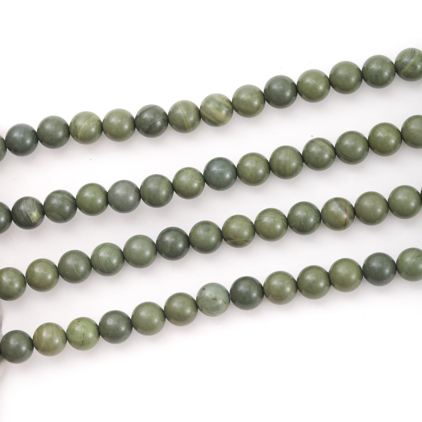 10mm 38pcs DIY Natural Green Tea Stone Beads Round Healing Crystal Gemstone Loose Beads for Jewelry Making Handmade Bracelet Necklace