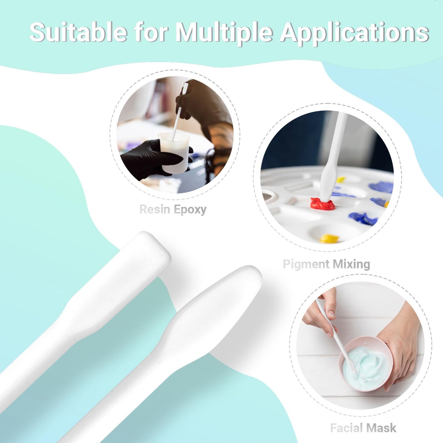 Gartful 9PCS Large Silicone Stir Sticks, Reusable Epoxy Resin Mixing Sticks, Non-Stick Craft Stirring Rods for Paint Mixing, Glitter Tumblers, Liquid Art Supplies, DIY Crafts Tools, White
