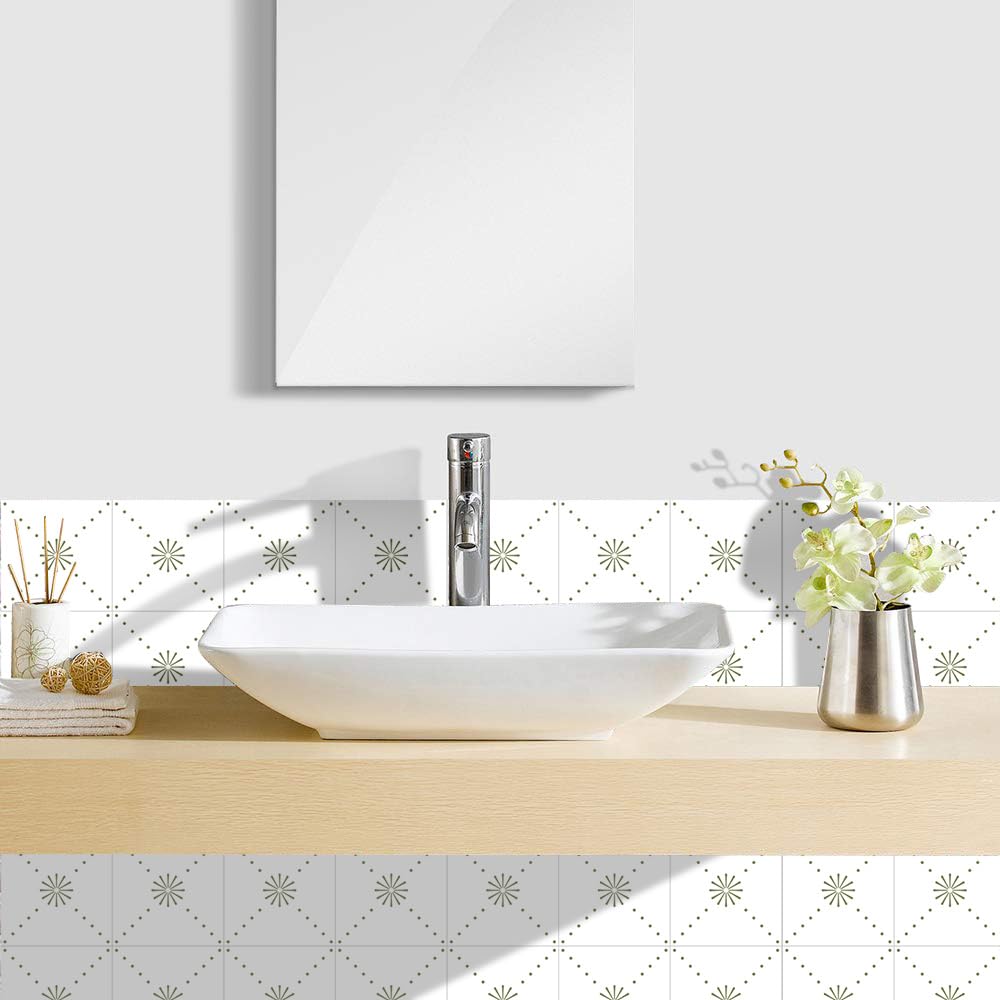 SVNOOC Peel & Stick Wall Tile Stickers 12 PCS Backsplash Self Adhesive 6" x 6", Decorative Wall Stickers for Kitchen Bathroom Tile Decals Waterproof Removable (Green)