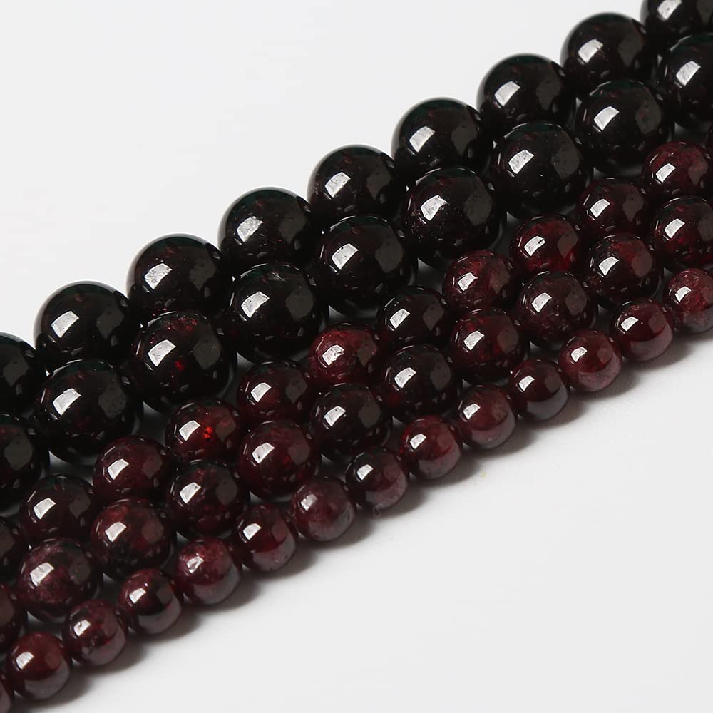 AAA Natural Garnet Stone Beads for Jewelry Making Energy Crystal Healing Power Gemstone DIY Bracelet Necklace 10mm 36pcs (Garnet Stone, 10mm)