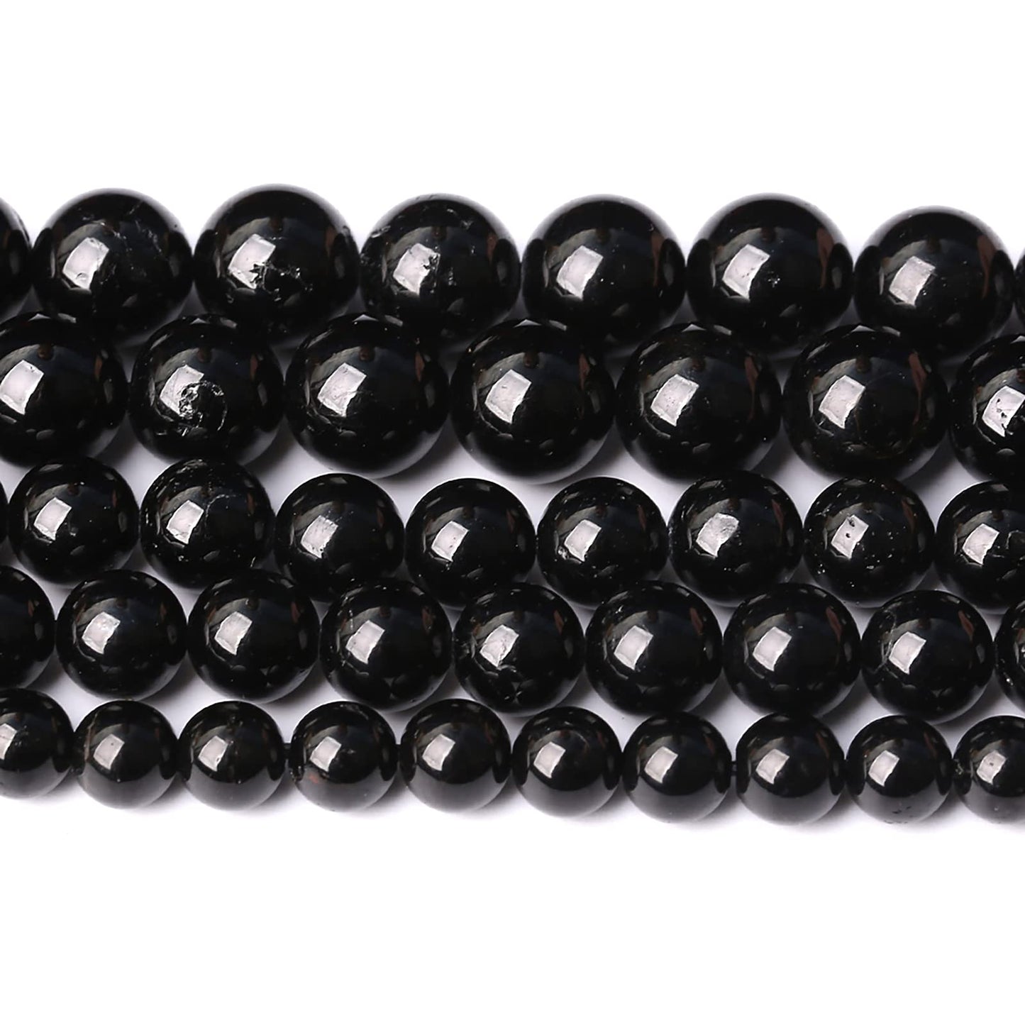 60pcs 6mm AAAA Natural Black Tourmaline Gemstone Beads Round Loose Beads for Jewelry Making DIY Bracelet Necklace