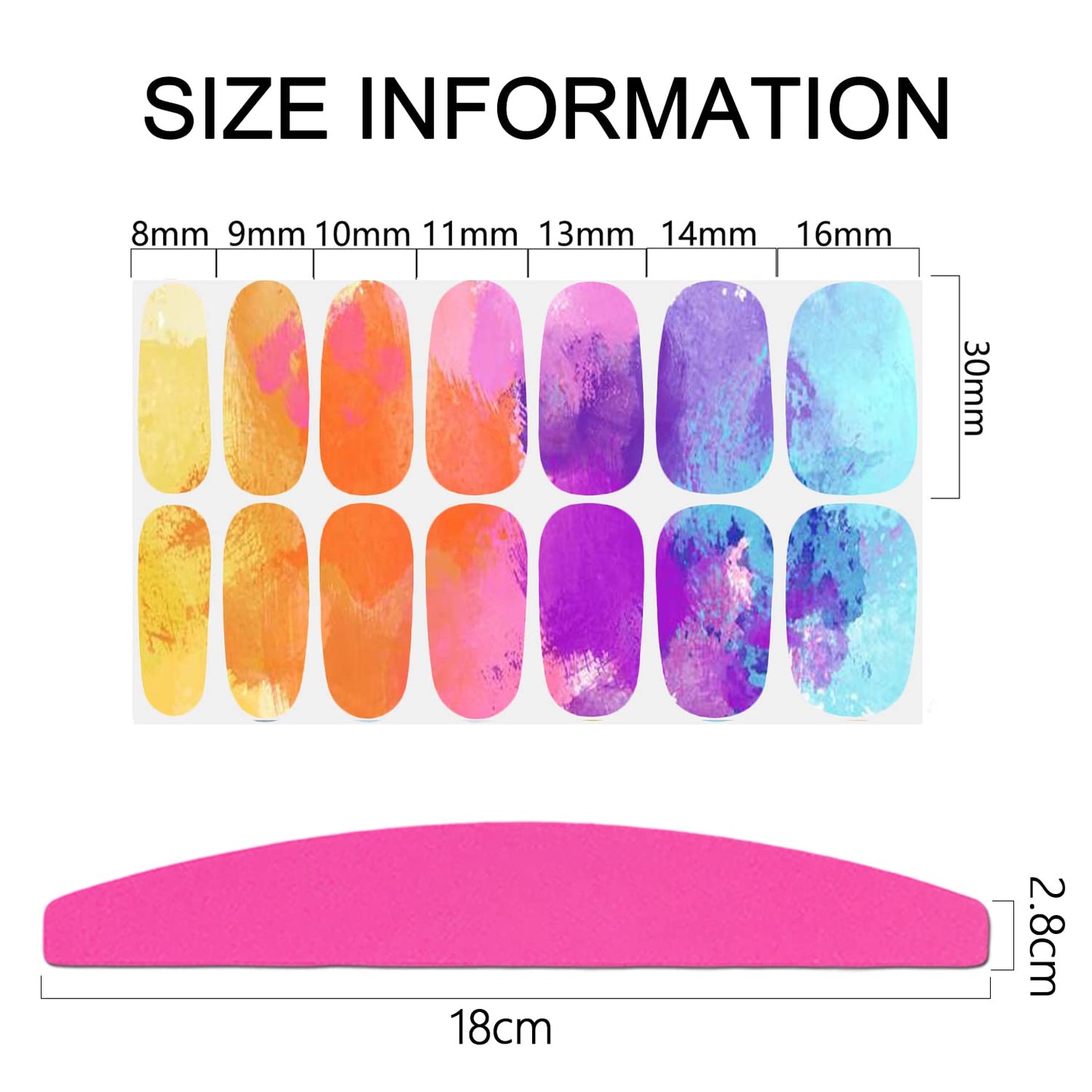 SILPECWEE Nail Polish Strips for Women Clashing Colors Nail Stickers Full Nail Wraps Adhesive Nail Polish Stickers Nail Strips Real Nail Polish with 1pc Nail File (12 Sheets)