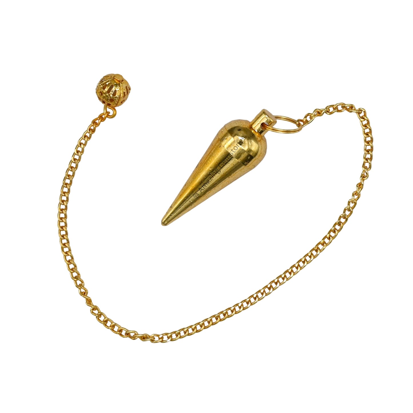 Amazing Gemstone Healing Metal Pendulums for Divination, Gold Dome Cone Long Point Steel Copper Pendulum High Energy Pendulo de Bronce Pendulos de Mesa MP70
