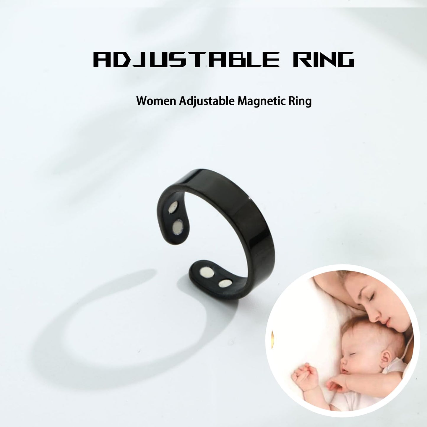 Wryhaul Vayro Magnetic Ring for Women and Men, Vayro Adjustable Open Lightweight Water-Resistant Vitality Rings (4PCS-B)