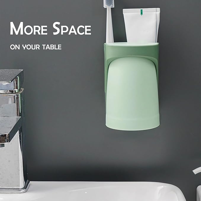Toothbrush Holder Wall Mounted Suction Cup Set, sgzscl Bathroom Storage Organizer Space Saving for Family Members Father Mother and Son/Daughter (Noblewhite)
