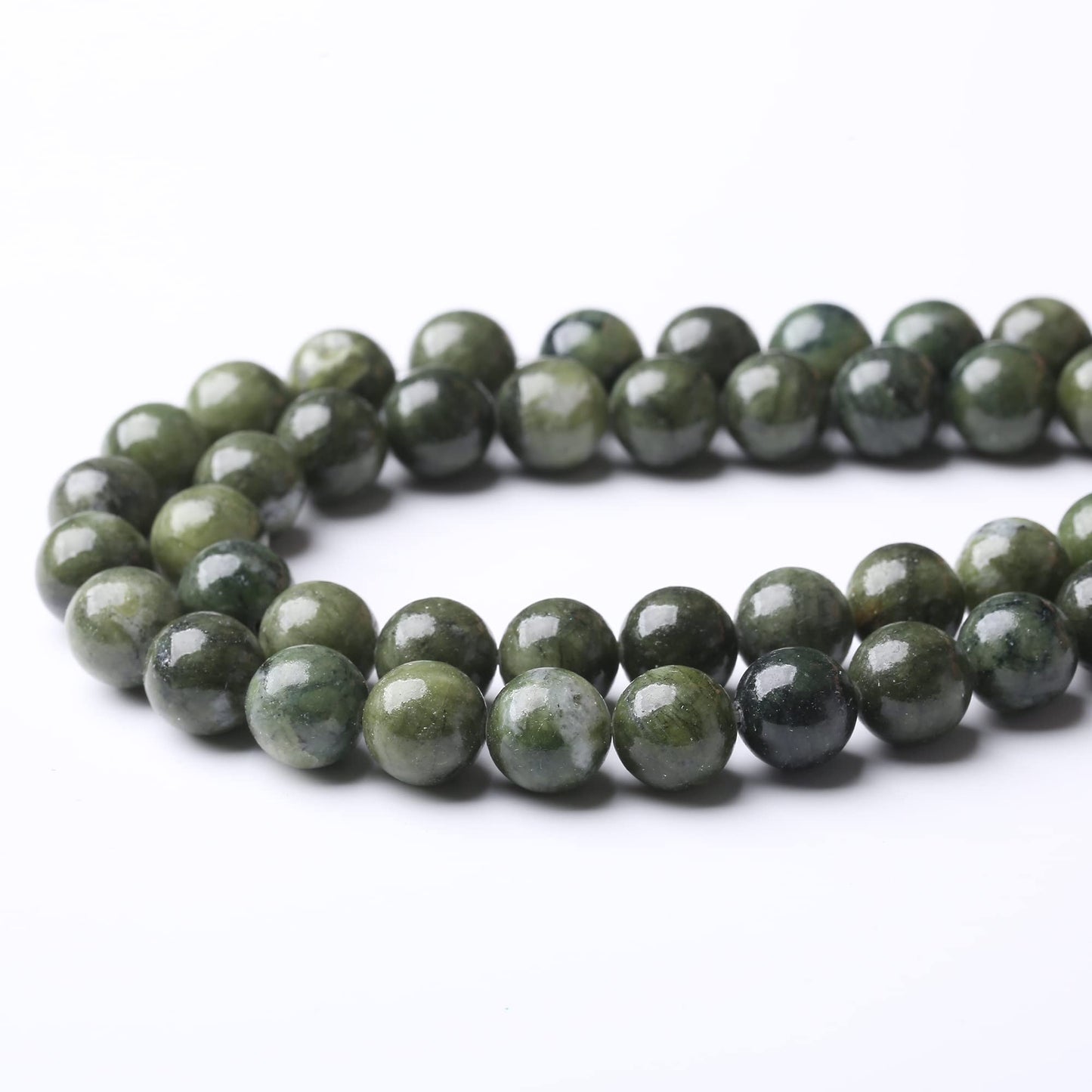 10MM Southern Jade Round Loose Beads Natural Gem Beads Crystal Energy Stone Beads for Jewelry Making DIY Bracelet Necklace