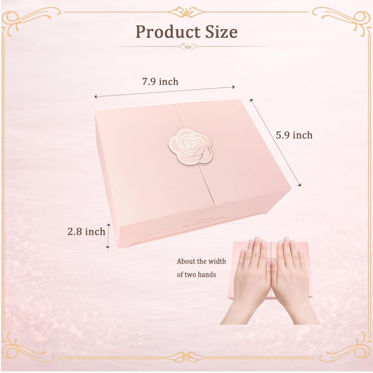 Surperry WOW Magnetic Gift Box, Small Pink Elegant Gift Box, Ready-to-Gift Set for Thoughtful Gifting