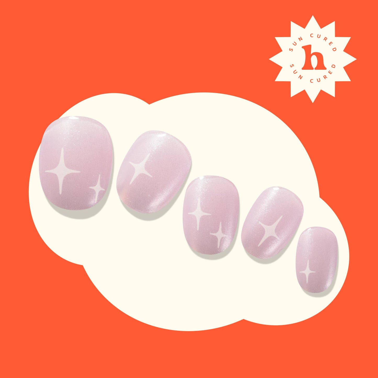 Heyhae Semi Cured Gel Nail Strips | No LED Lamp Needed | Glitter, Pink | Easy Apply & Remove, Salon Quality | Includes 28 Strips, 1 Prep Pads, Nail File & Wooden Stick - Hey, Attention Please!