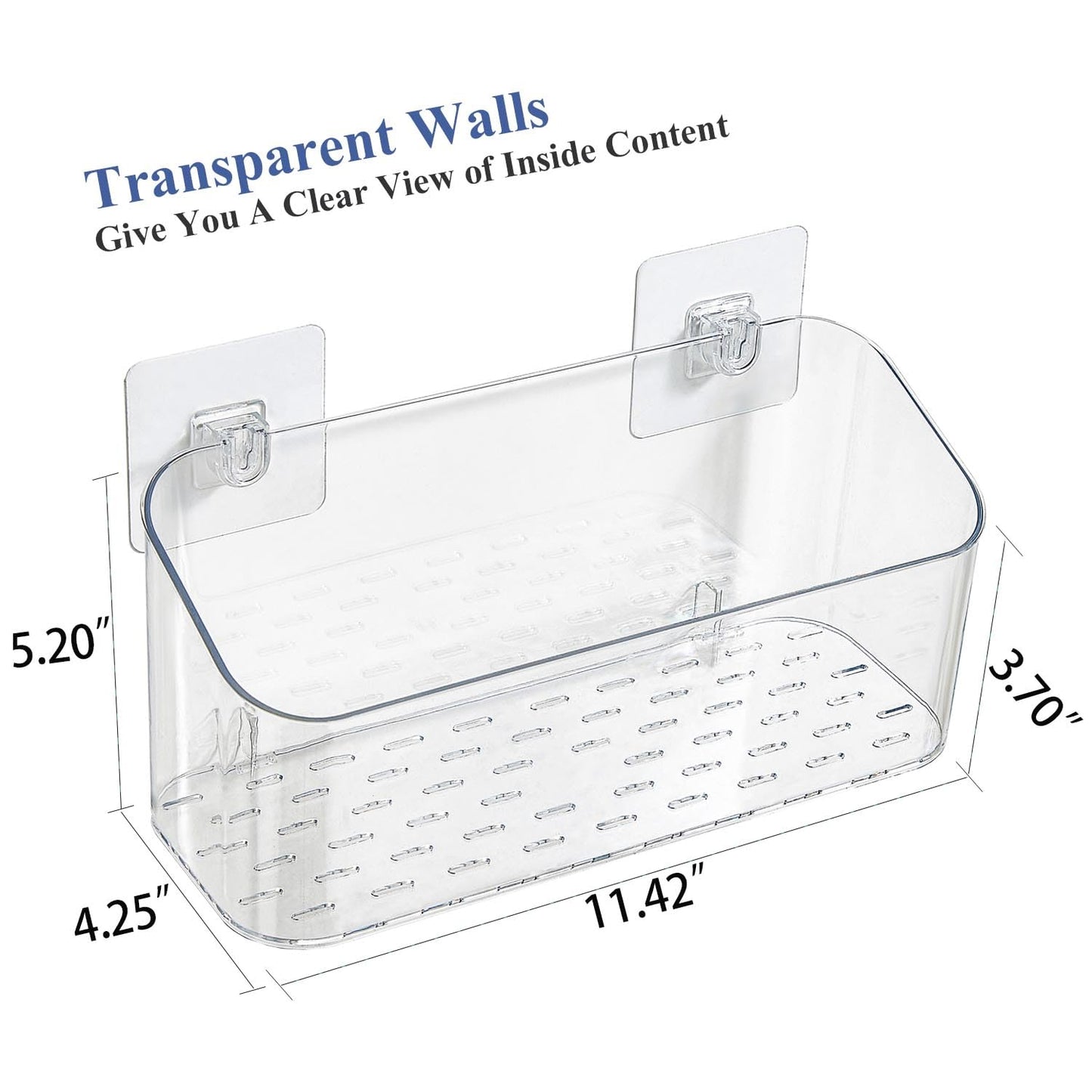 UNIKON Bath Toy Storage Holder Bathtub Toy Organizer, Large Capacity Shower Caddy for Bathroom, Clear, 2 Pack