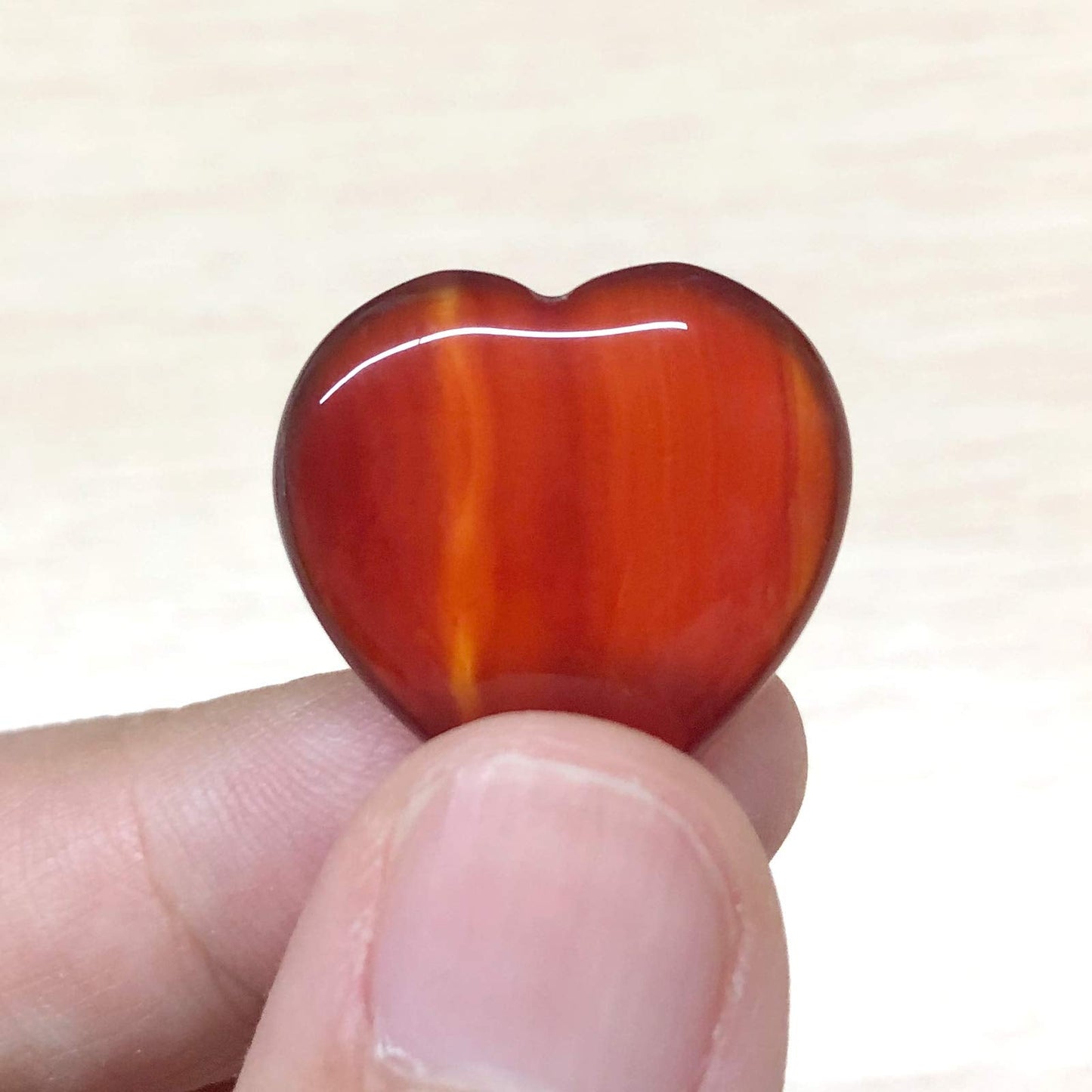 Marrywindix 15 Packs 0.8 Inch Healing Crystal Natural Red Agate Heart Love Carved Palm Worry Stone Chakra Reiki Balancing