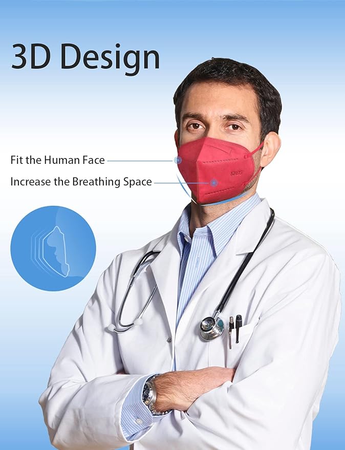 HALIDODO Face Mask 50 Pack Breathable 5-Layer Filter Efficiency≥95%
