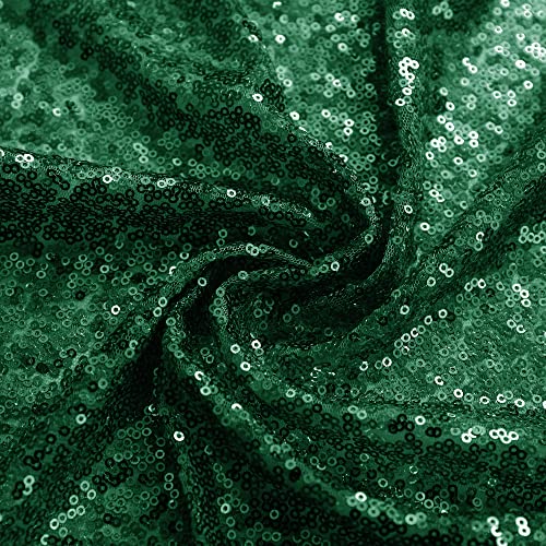 nanbowang Sequin Tablecloth - Dark Green Table Cloths for Parties Rectangular Table Cover Overlay Sequin Fabric Table Linens Birthday/Baby Shower/Tea Party Decor (90X132) - size: 132" x 90" (Rectangular)