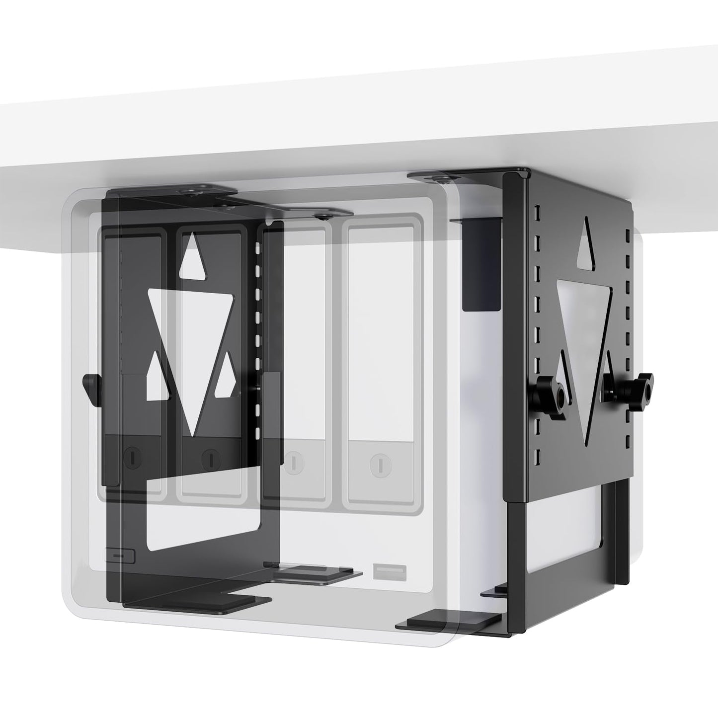 PUTORSEN Under Desk Mini PC Mount NAS Mount Bracket Holder, Height and Width Adjustable CPU Holder for Mac mini Desktop Computer, Mini PC, Small Form Factor Desktop Tower