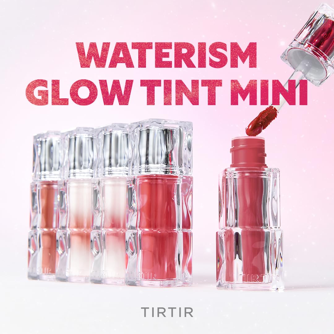TIRTIR [*Mini Size Waterism Tinted Lip Gloss #26 Bareble, 0.06 Fl Oz – Kiss Ready Lipgloss, 12H Long Lasting Non Sticky Natural Tinted Glow Korean Multiuse Cheek and Lip Tint for Women gift