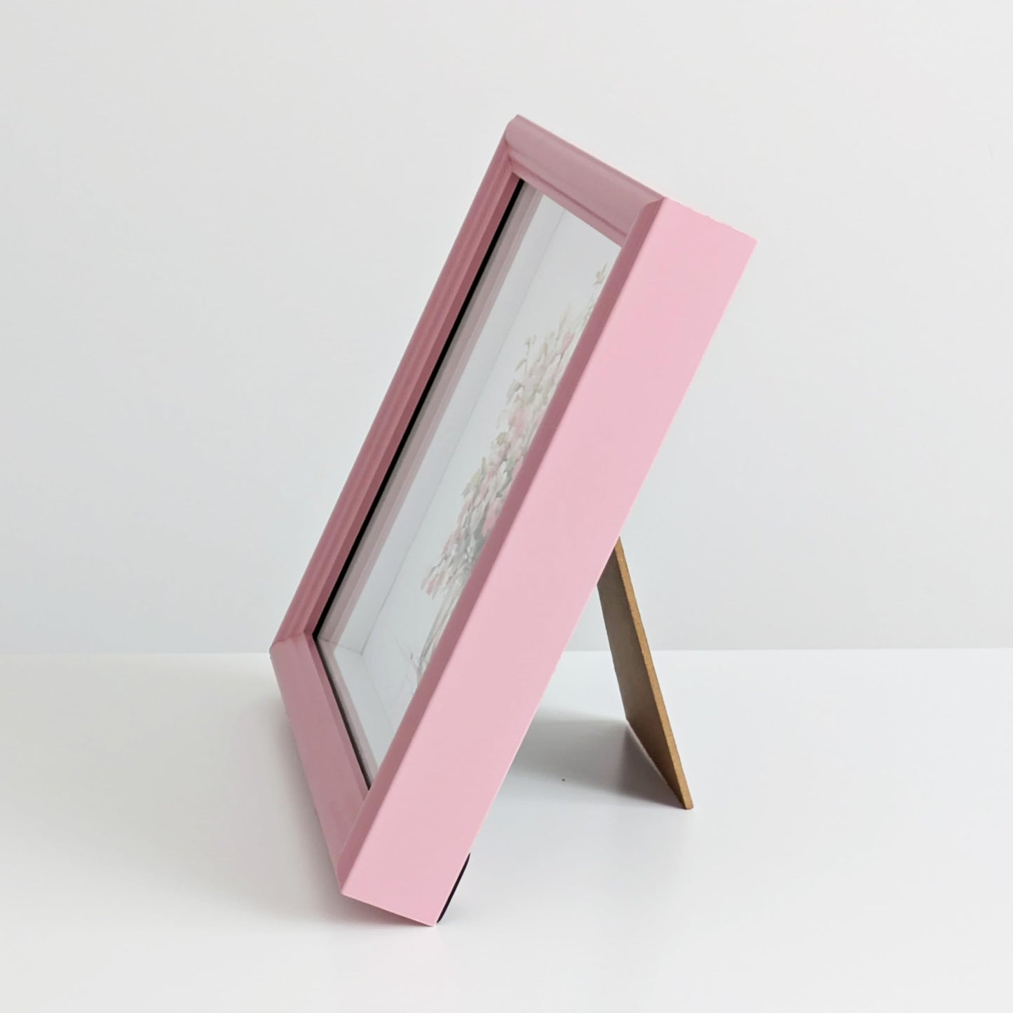 PLUSCHEN 8x8 Pink Picture Frame Resin Shadow Box Photo Frame Wall and Desktop Display, with Plexiglass
