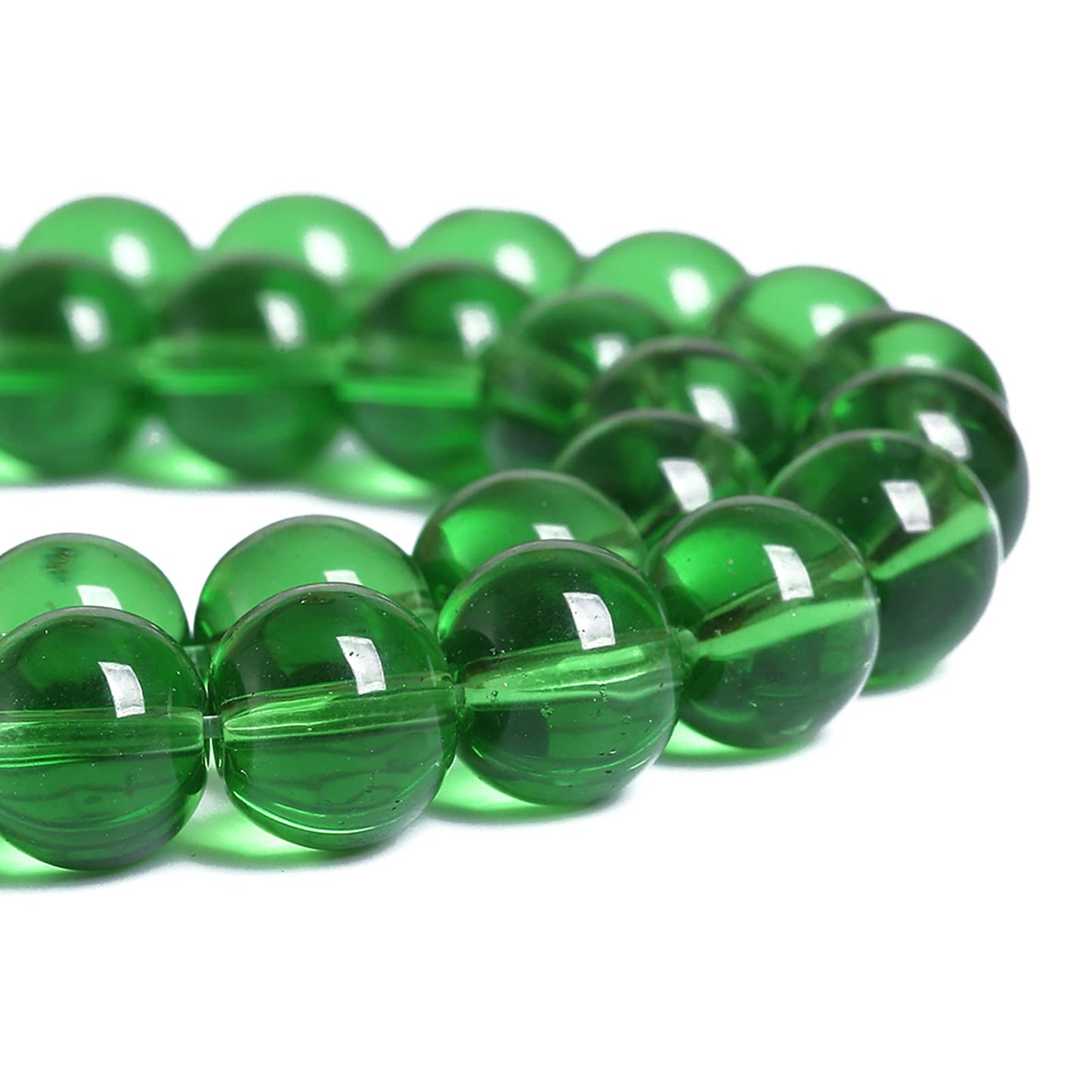 8MM 46PCS Green Glass Spacer Loose Beads for Jewelry Making DIY Bracelet Necklace