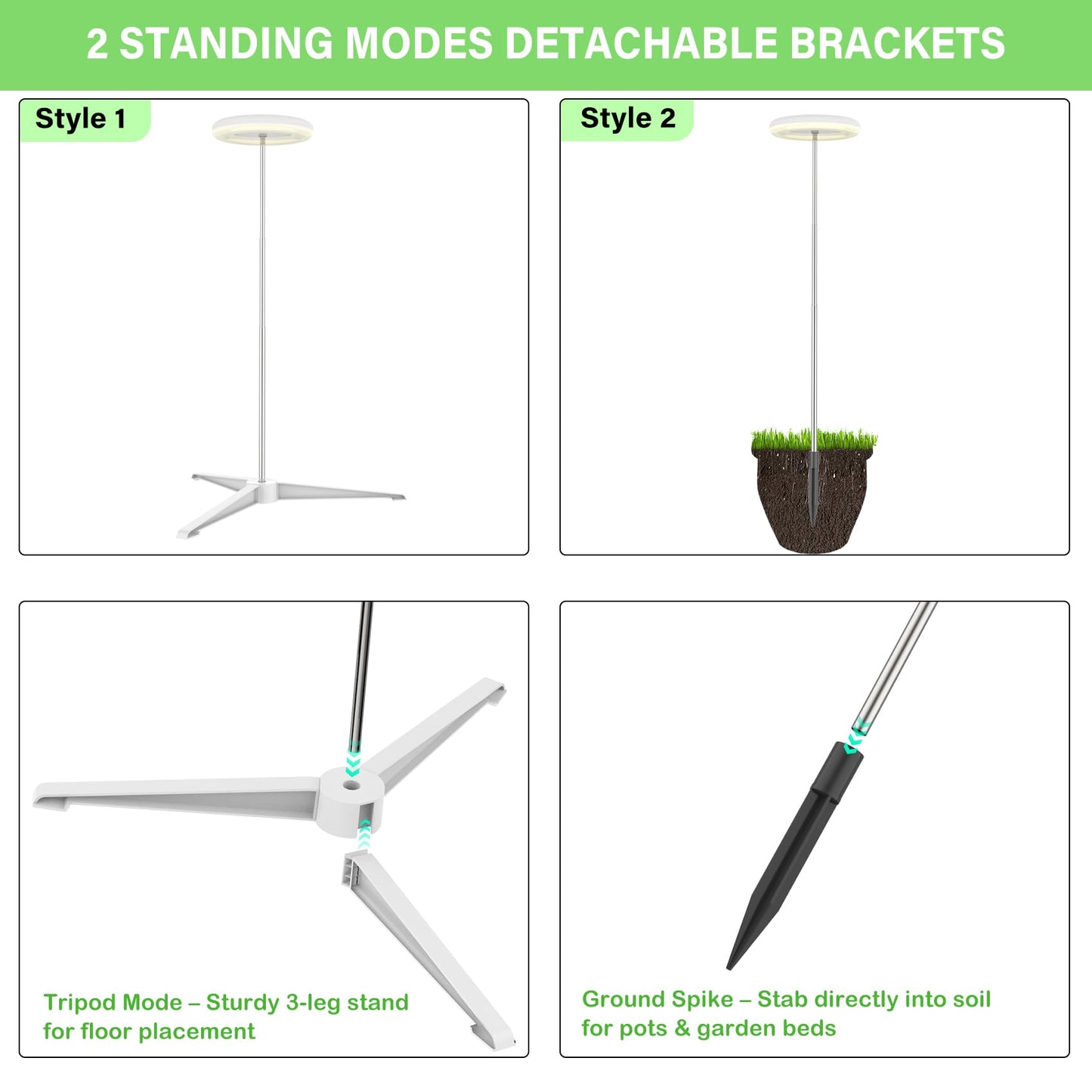 WEEAEEW Grow Light for Indoor Plants with Tripod Stand, Full Spectrum Plant Lamp 61" Tall Halo Grow Lights for Plant with Automatic Timer, 72 LEDs Plant Light Height and Brightness Adjustable