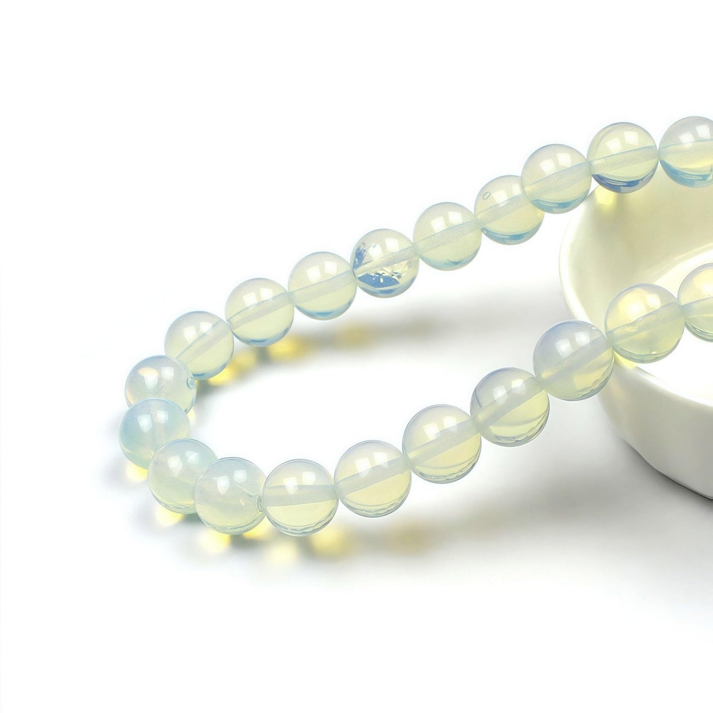 MJDCB Synthetic Opal Round Crystal Energy Stone Beads Healing Power for Jewelry Making (10mm)