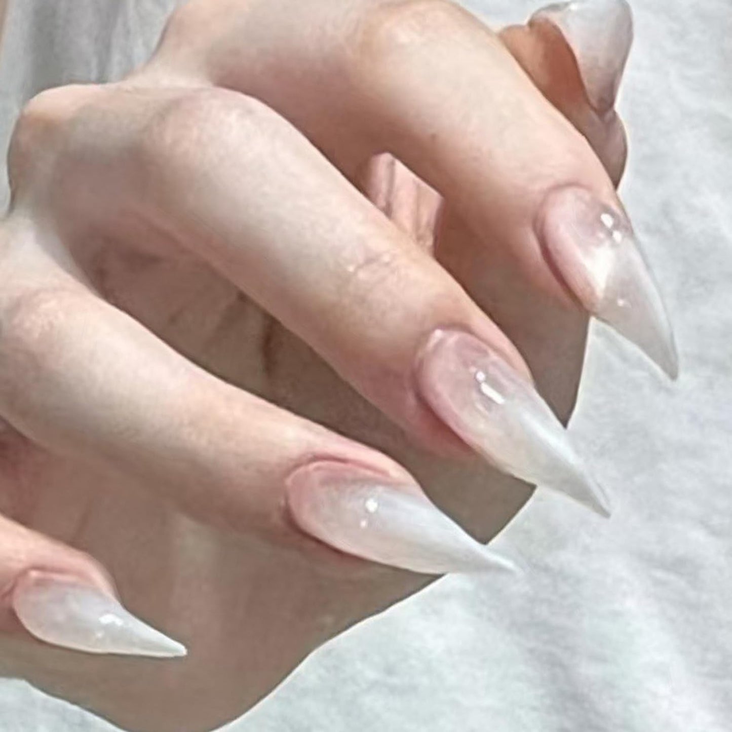 Luxury Press on Nails Medium Curved Stiletto Handmade Eagle Claw Unique Reusable ABS Material Fake Nails Dragon Claw False Nails with Designs Cat Claw Glossy Glue on Nail Thick Acrylic Nail(M)