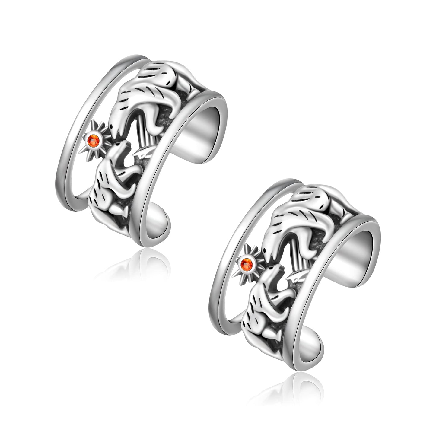 Ear Cuffs 925 Sterling Silver Mama Bear Ear Cuff Earring Hypoallergenic Non Piercing Ear Cuff Earring for Women Clip On Cartilage Earrings