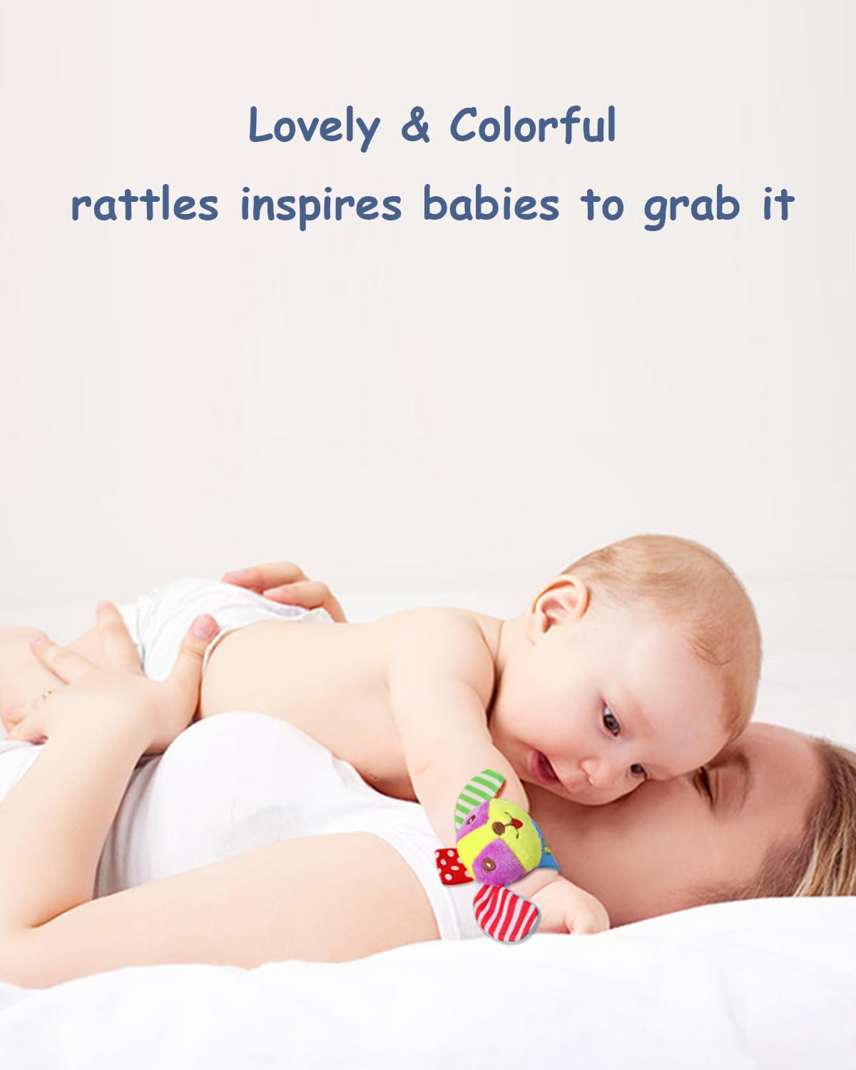 Wrist rattles for Babies 0-24 Months Baby Animal Hand & Foot Finder Educational Toys (4W)