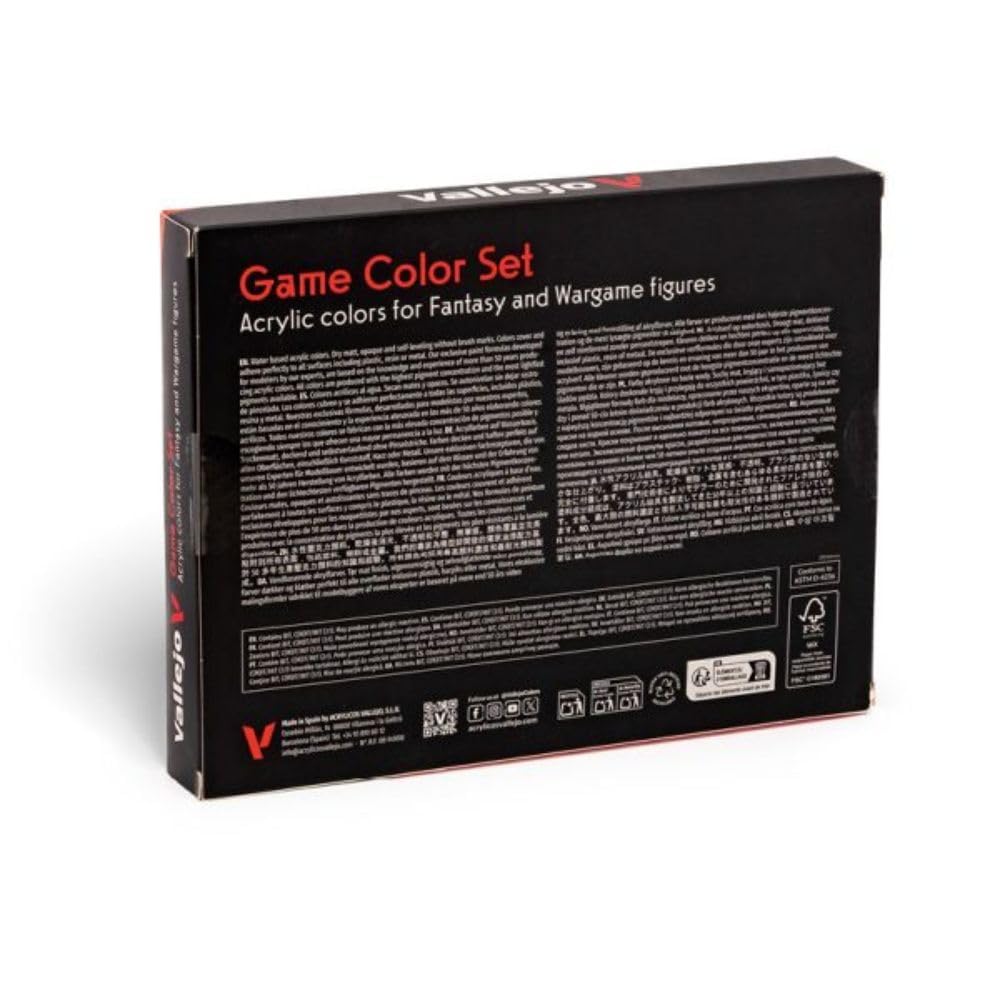 Vallejo - Game Color Introduction Set | Starter Set for Fantasy and Wargame Figures | 16 Bottles x 18 ml (0.60 fl.oz.)