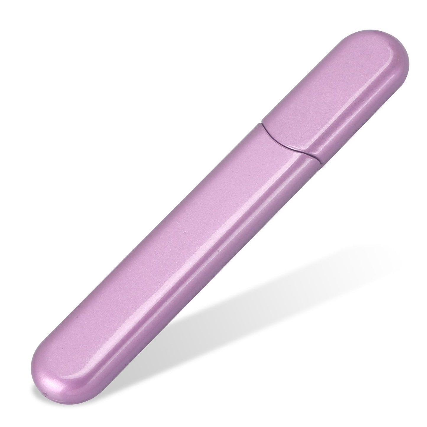 MiDenso Premium Glass Nail File with Case, Crystal Diamond Salon Best Beauty Nail Buffer for Natural and Acrylic Nails for Woman and Man, Light Purple