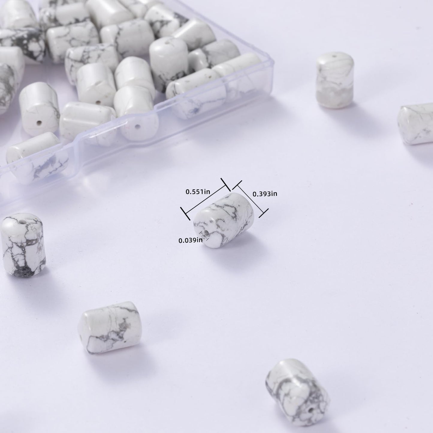 Natural White Turquoise Cylinder Tube Beads 10x14mm 38cm/str Loose Semi Gemstone Stone Beads for Making Bracelets Necklace