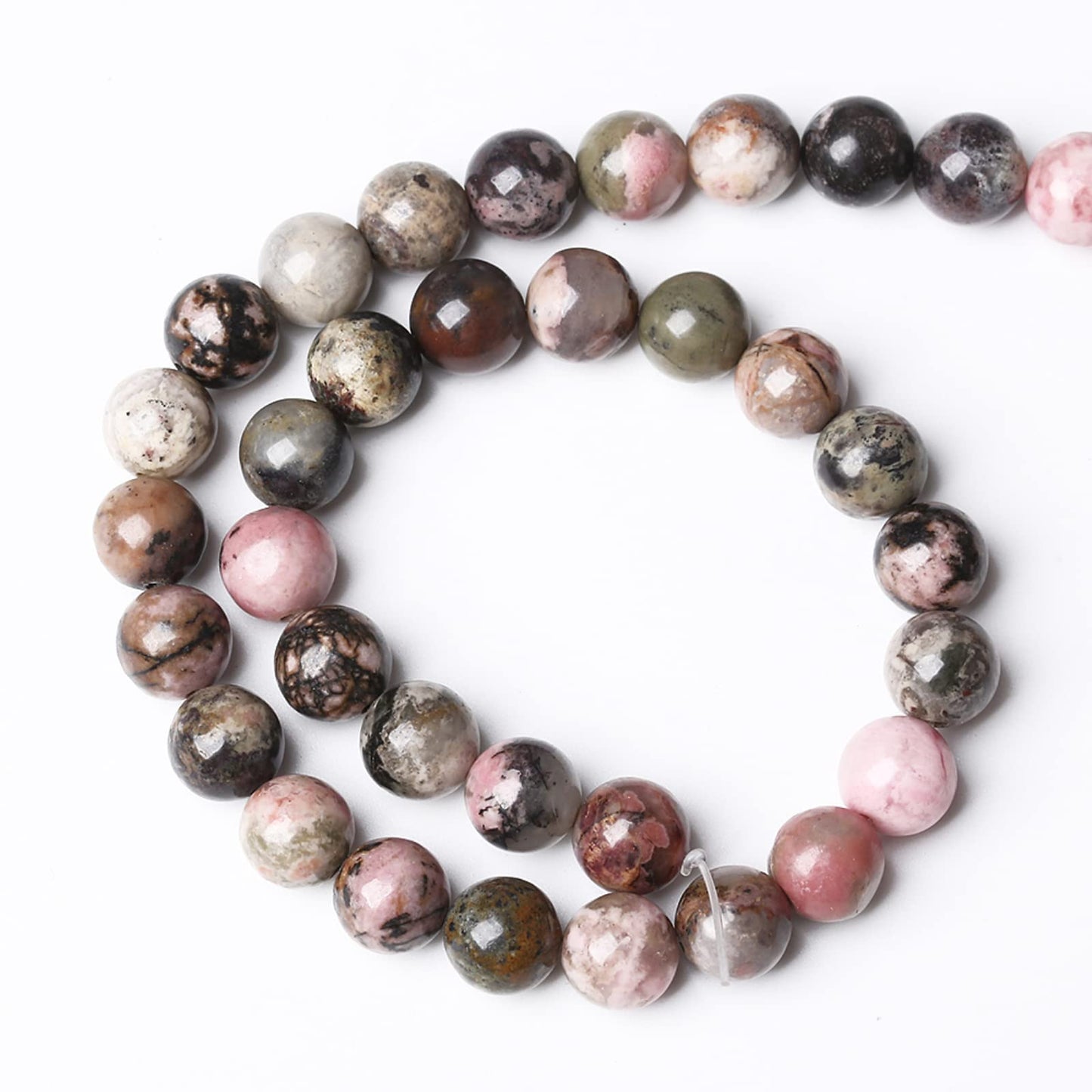 4MM 86PCS Natural Stone Black Stripe Rhodochrosite Gemstone Beads for Jewelry Making DIY Bracelet Necklace Semi Precious Crystal Beads