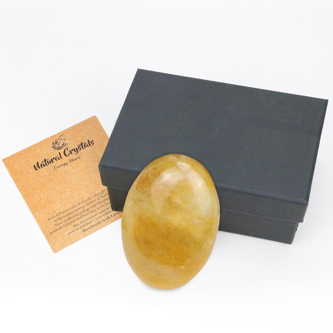 MAIBAOTA 2.4" Large Topaz Crystal Stone Polished Palm Stone Healing Crystals 0.7" Thick Natural Reiki Gemstone Worry Stone Energy Balancing Anxiety Stress Relief Meditation 1 Pc