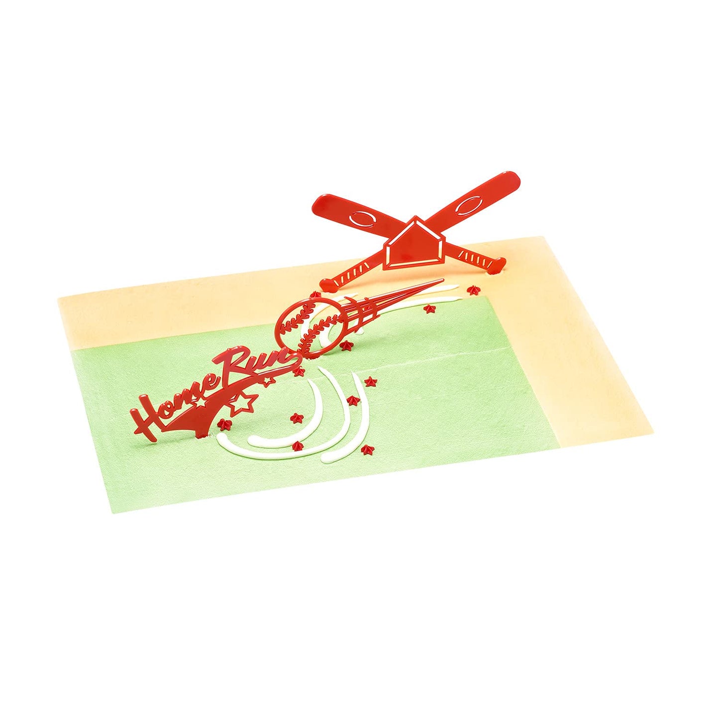 DecoSet® Home Run Baseball Set Cake Topper, Cake Decoration For Birthdays or Team Celebrations, Baseball Bats, Ball, and Home Run Cake Pics, 3 Piece Set