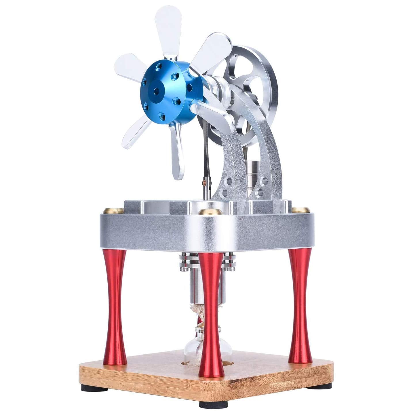Sunnytech Hot Air Stirling Engine Motor Model Educational Toy Electricity Generator Colorful LED SC005-M16-CF