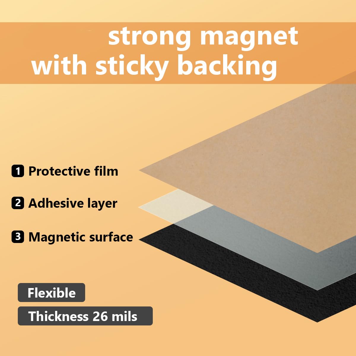 LLPT Adhesive Magnetic Sheet 11 x 14 Inch 10 Pack Flexible Refrigerator Magnet Sheet Sticky Magnetic Paper for Photos Images Educational DIY Craft Paper (MSA111410)