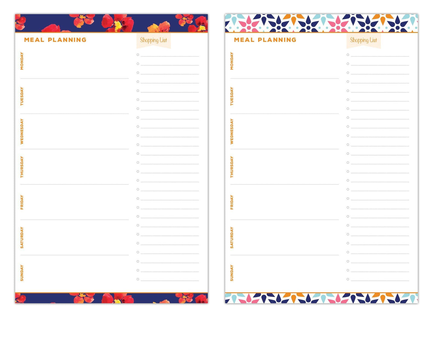Meal Planning Pad 6"x9", 80 Sheets Per Pad