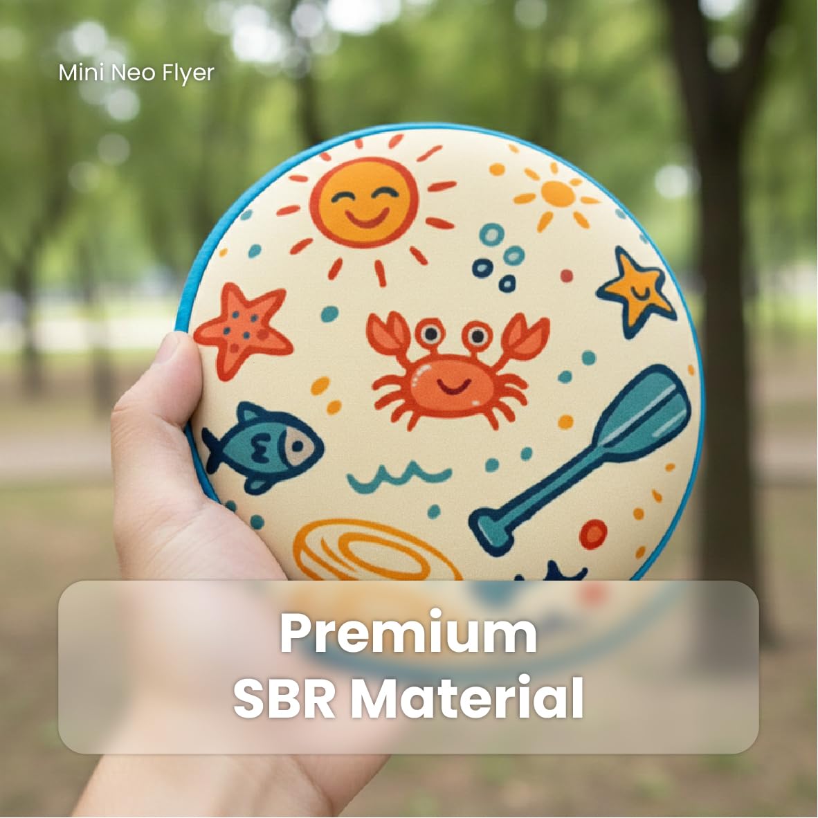 Soft Flying Disc Toy, Mini Lightweight SBR Foam Flyer, Flexible Safe Catch Frisbee for Indoor Outdoor Play (A)