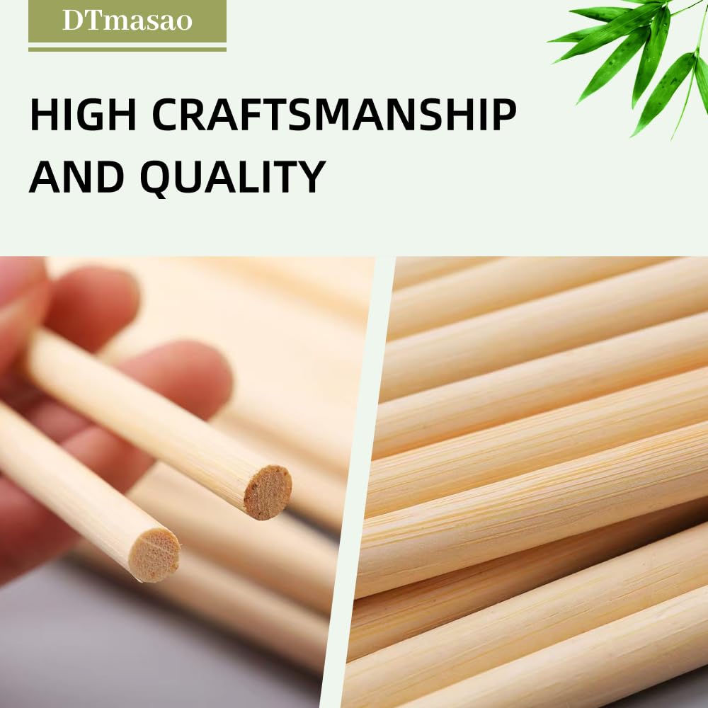 1 4 x 17.5 Inch 25 PCS Dowel Rods Wood Sticks Wooden Dowel Rods (25 Count)