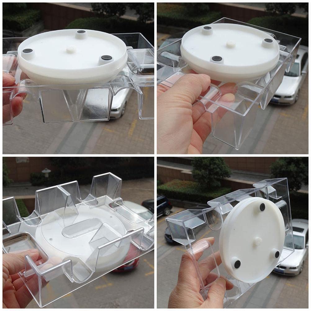 Keenso Rotating Card Tray, Transparent Multi-Layer Organizer, Playing Card Holder, for Poker Games, Family Entertainment, and Card Display