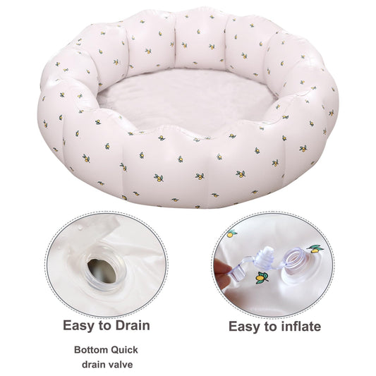 AirSwim Inflatable Baby Pool, Portable Paddling Baby Swimming Pool, Toddlers for Ages 0-3 Years Girls and Boys, Indoor& Outdoor, Garden and Backyard Summer Water Party, 35.4x9.8 in(White)