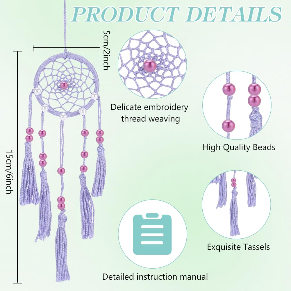 INFUNLY 15PCS DIY Small Dream Catcher Kits for Beginners Handmade Dreamcatcher Kit for Starters DIY Mini Hanging Ornament Making Kit for Bedroom Car Mirror Keychain Bag Bohemian Decoration Craft Gift